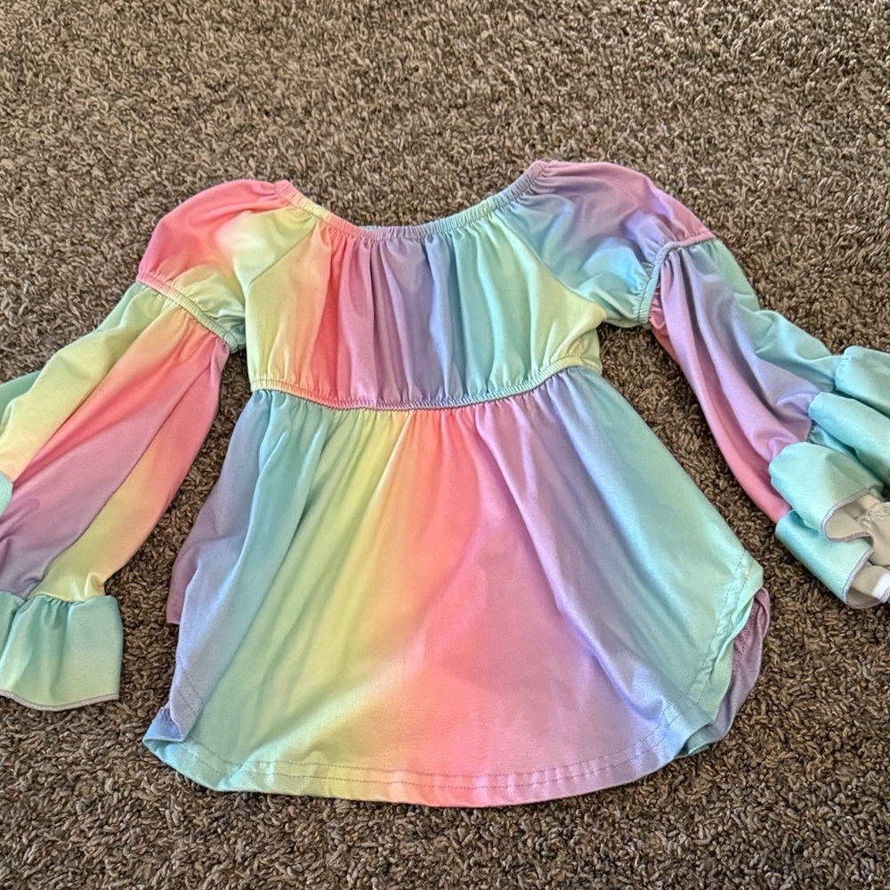 Rainbow Kids Off-Shoulder Top - Picture 2 of 3